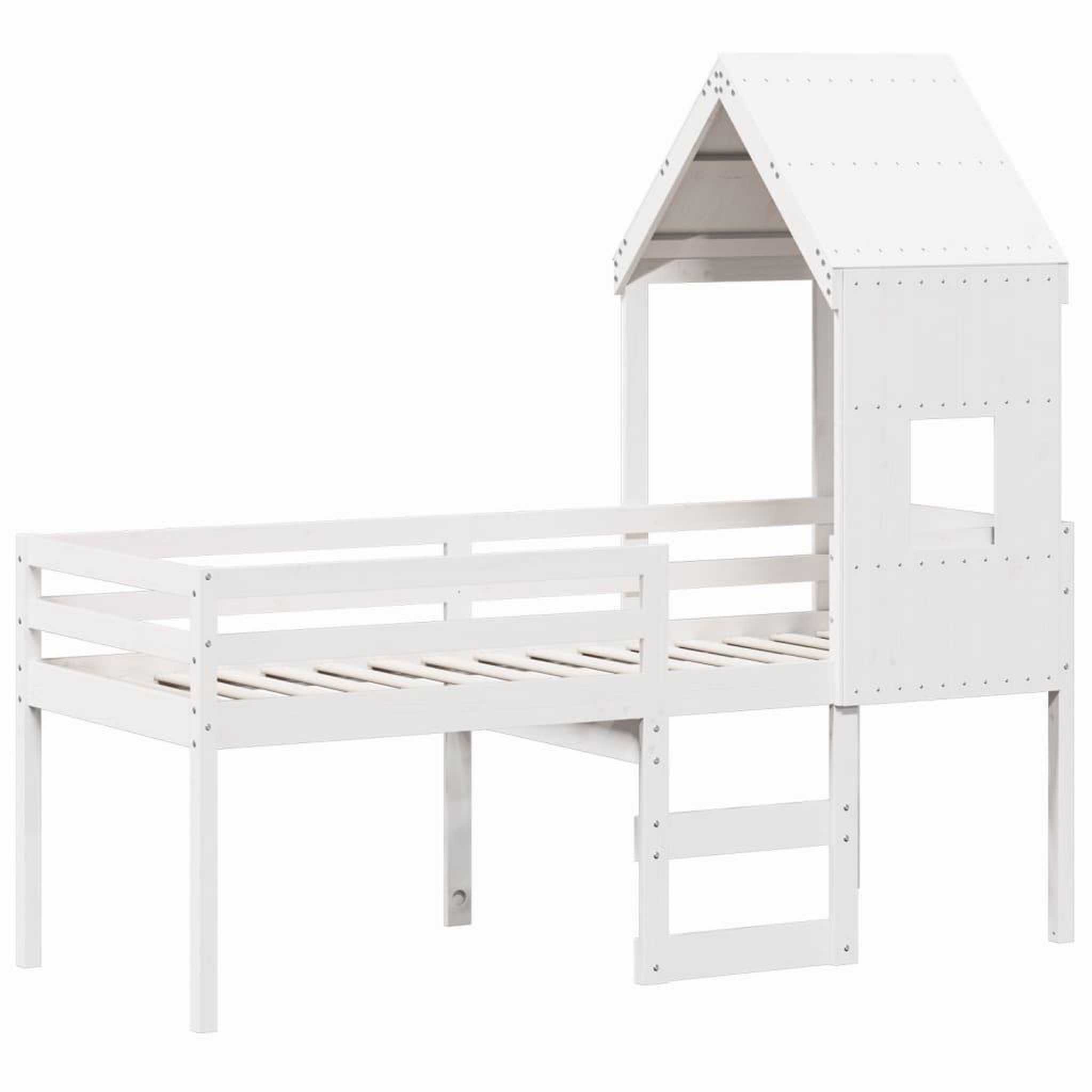 Voir la diapositive 3 : VIDAXL Lit haut sans matelas blanc 90x200 cm bois de pin massif