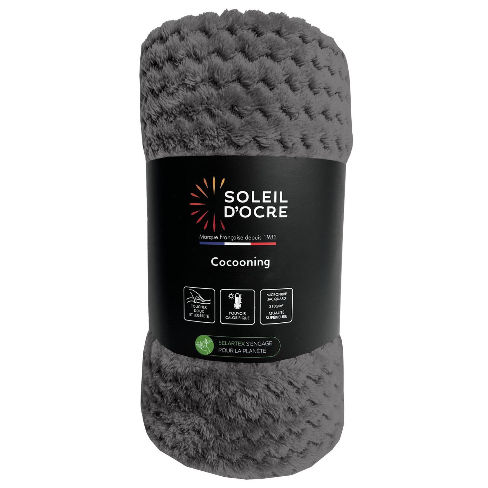 Voir la diapositive 1 : SOLEIL D'OCRE Couverture, plaid microfibre cocooning, par soleil d'ocre