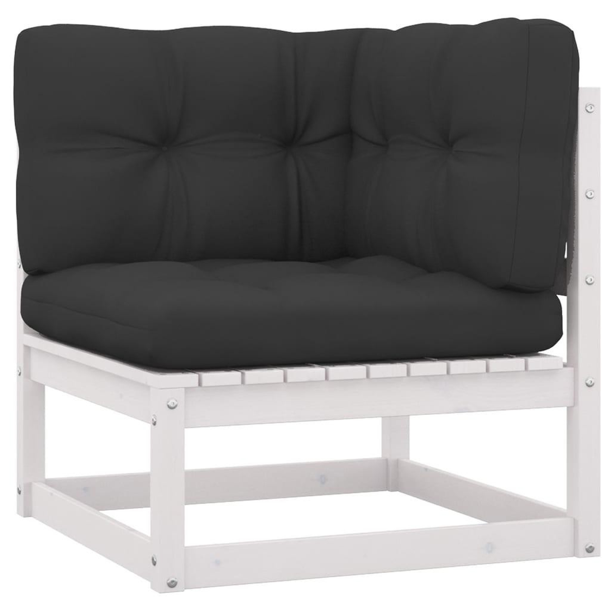 Voir la diapositive 4 : VIDAXL Salon de jardin 13 pcs avec coussins Blanc Bois de pin massif