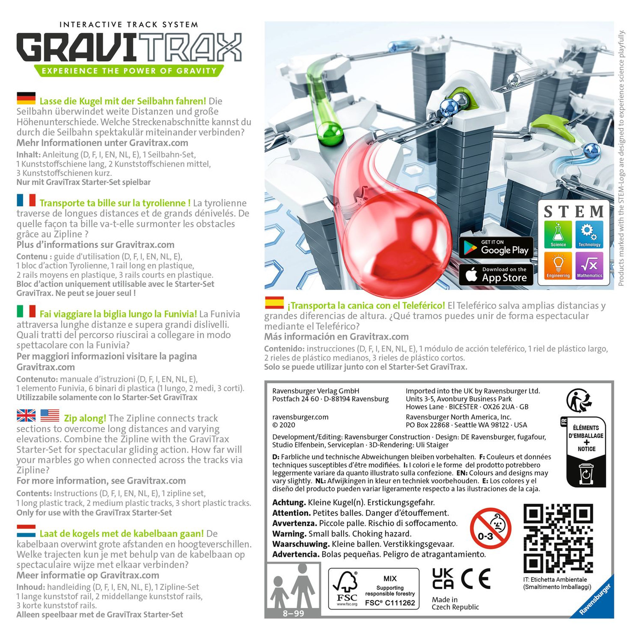 Voir la diapositive 4 : RAVENSBURGER Jeu de construction GraviTrax - Bloc d'action Tyrolienne