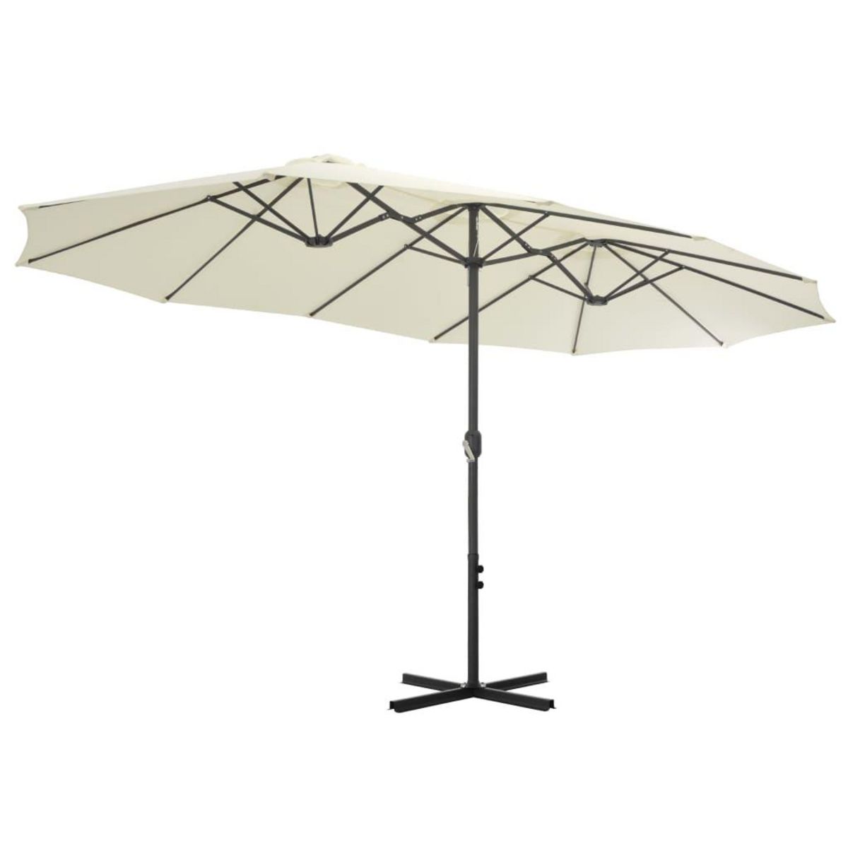 VIDAXL Parasol d'exterieur et poteau en aluminium 460x270 cm sable