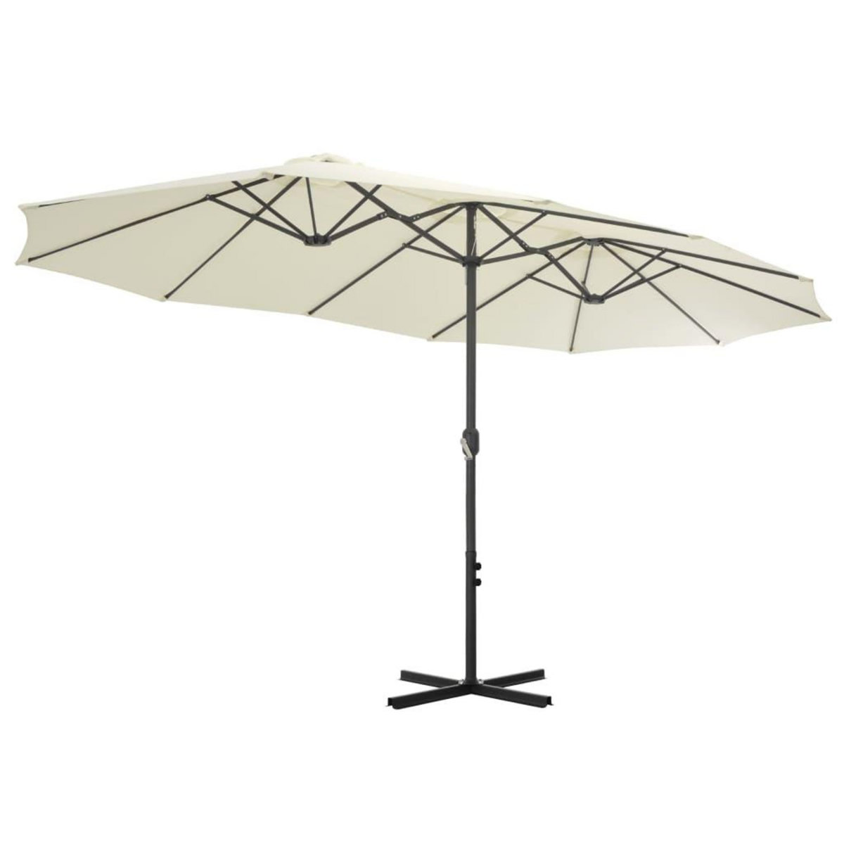 VIDAXL Parasol d'exterieur et poteau en aluminium 460x270 cm sable