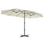 Voir la diapositive 4 : VIDAXL Parasol d'exterieur et poteau en aluminium 460x270 cm sable