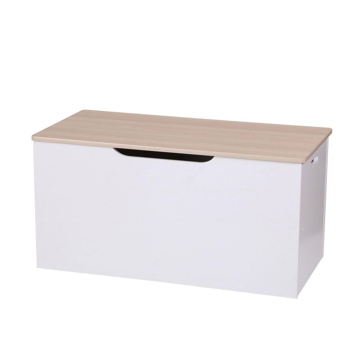 TOILINUX Coffre de rangement Dream pour enfant - 80 x 40 cm. - Blanc et Bois