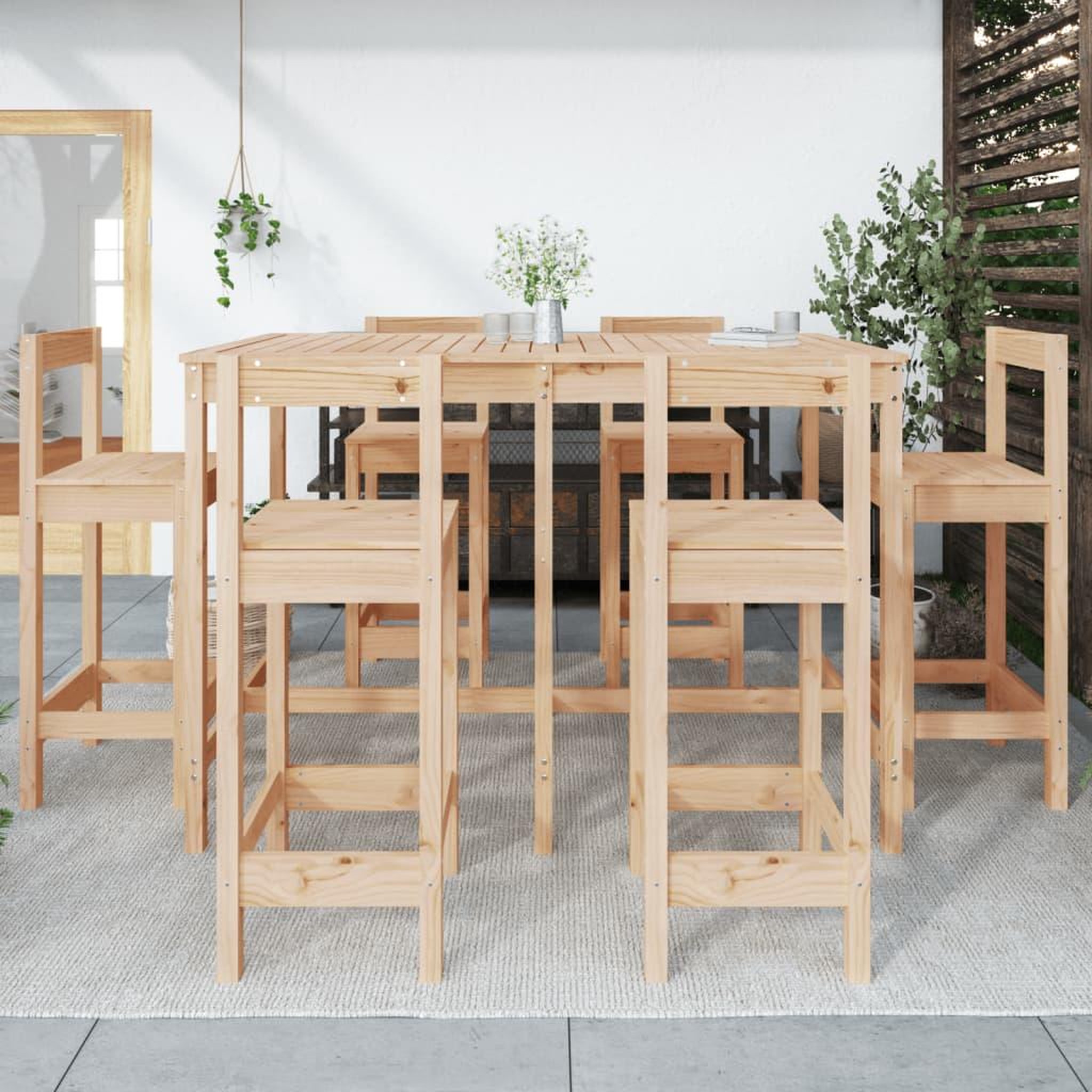Voir la diapositive 3 : VIDAXL Ensemble de bar de jardin 7 pcs Bois de pin massif