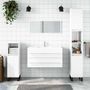 Voir la diapositive 1 : VIDAXL Armoire de bain avec miroir blanc brillant bois d'ingenierie