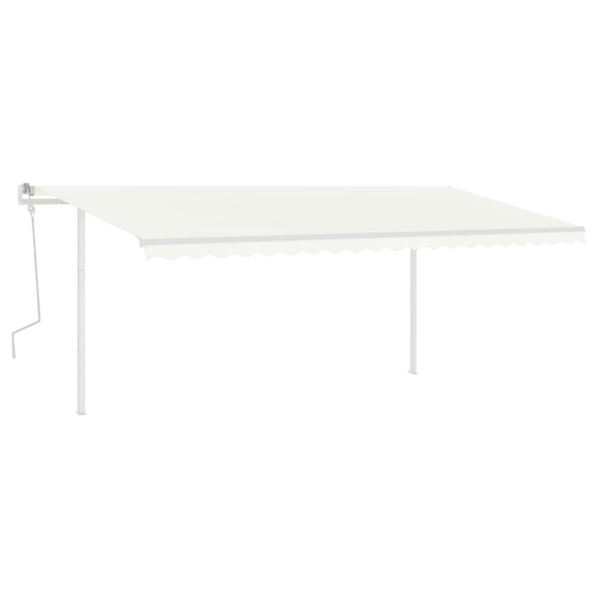 VIDAXL Auvent manuel retractable avec poteaux 5x3,5 m Creme