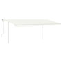 Voir la diapositive 2 : VIDAXL Auvent manuel retractable avec poteaux 5x3,5 m Creme
