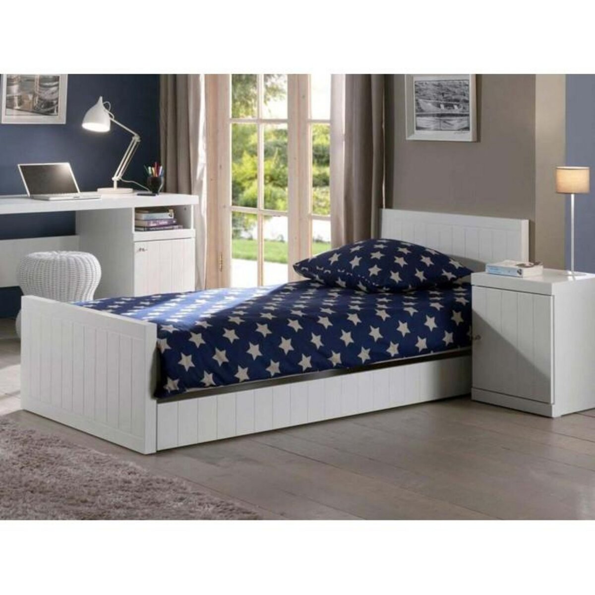 Paris Prix Lit Enfant avec Tiroir  Robin  90x200cm Blanc