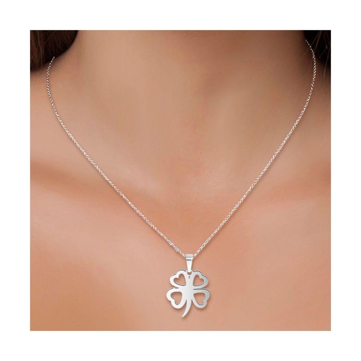 SC CRYSTAL Parure trèfle en acier inoxydable par SC Crystal