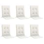 Voir la diapositive 3 : VIDAXL Coussins de chaise a dossier bas lot de 6 creme melange tissu
