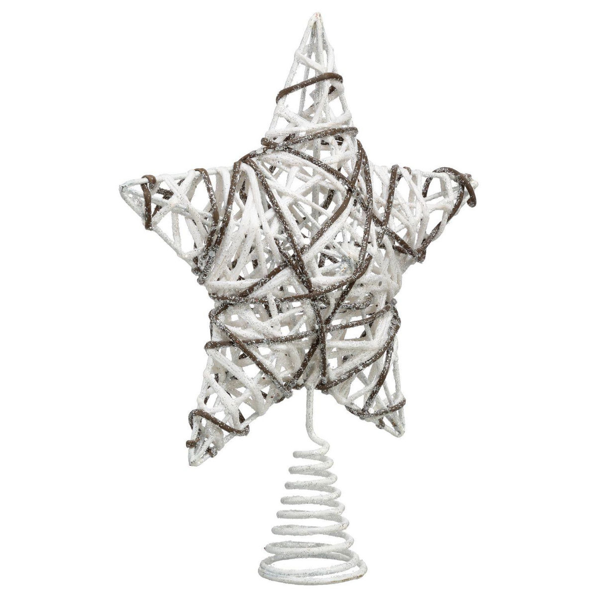FEERIC LIGHT & CHRISTMAS Cimier pour sapin de Noël - 51 x 47 cm - Blanc et beige
