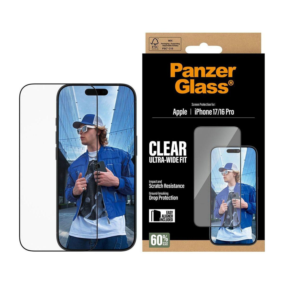 PANZERGLASS Protège écran iPhone 17 / 16 Pro verre trempé
