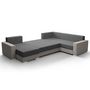Voir la diapositive 3 : BEST MOBILIER Leslie - canapé panoramique d'angle réversible 7 places convertible avec coffre en tissu