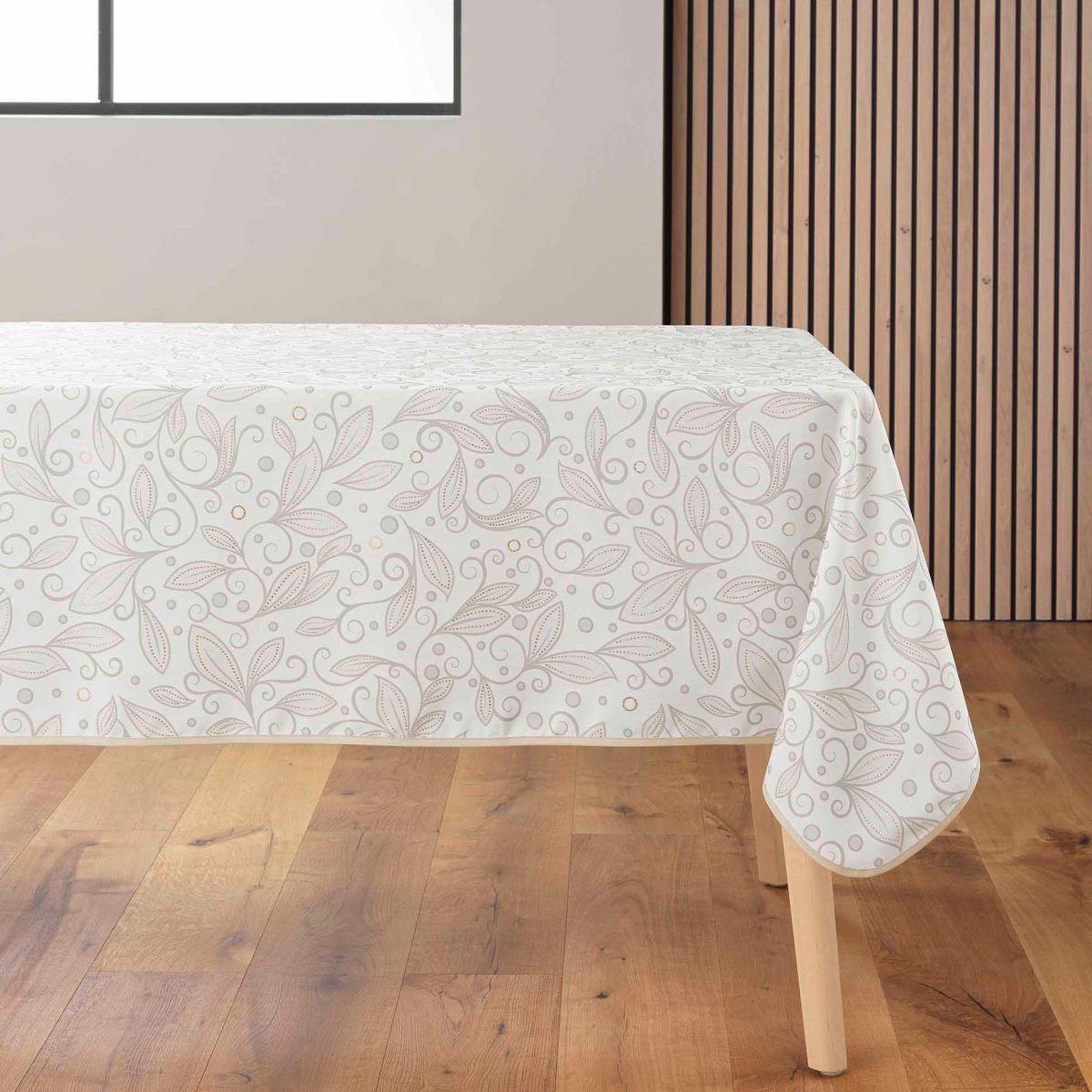 Douceur d'Intérieur Nappe antitache imprimé  leya  145x240cm naturel