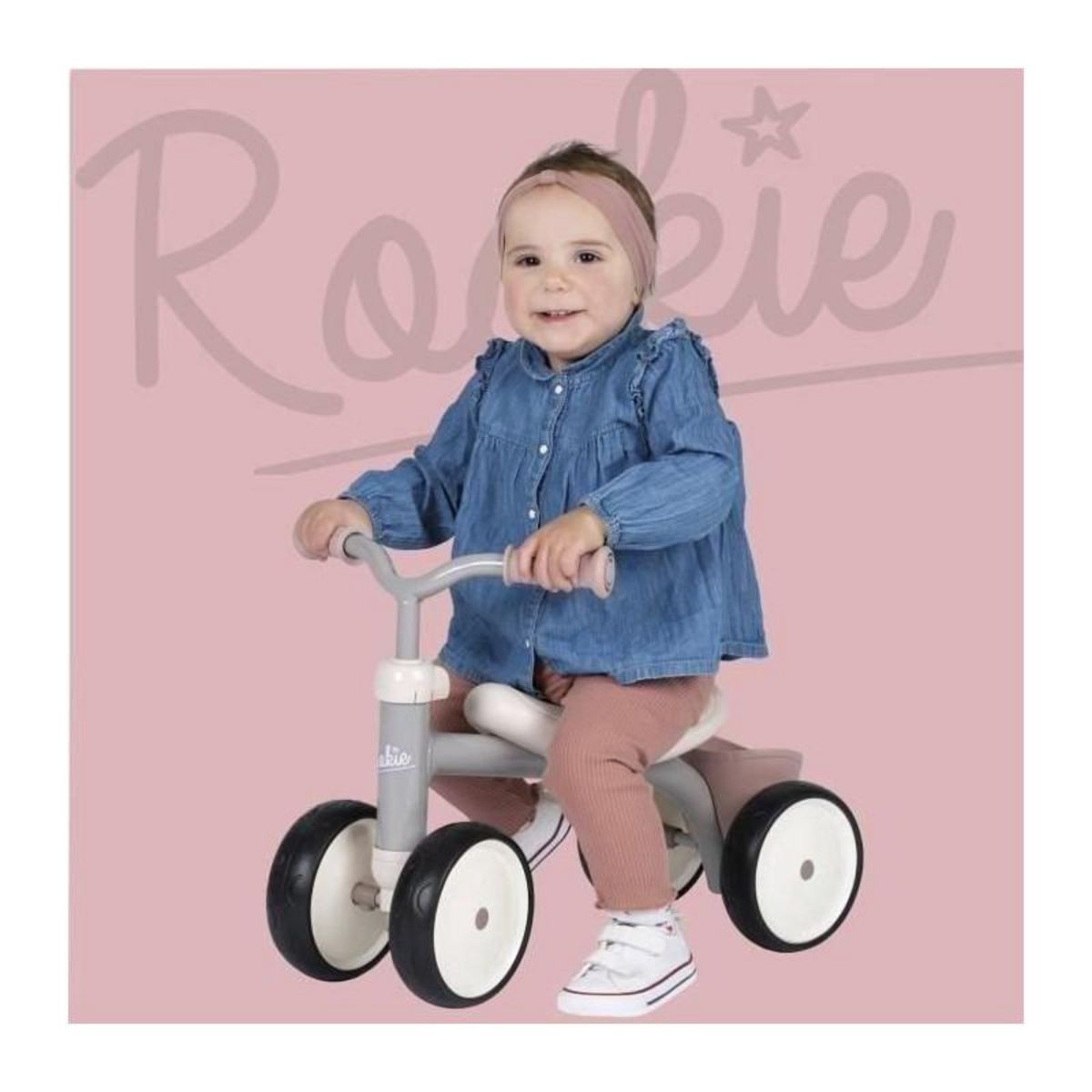 SMOBY Porteur Rookie Rose en métal pour enfant des 12 mois - Smoby