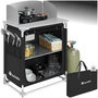 Voir la diapositive 1 : tectake Cuisine de camping premium avec 2 compartiments pliable noir