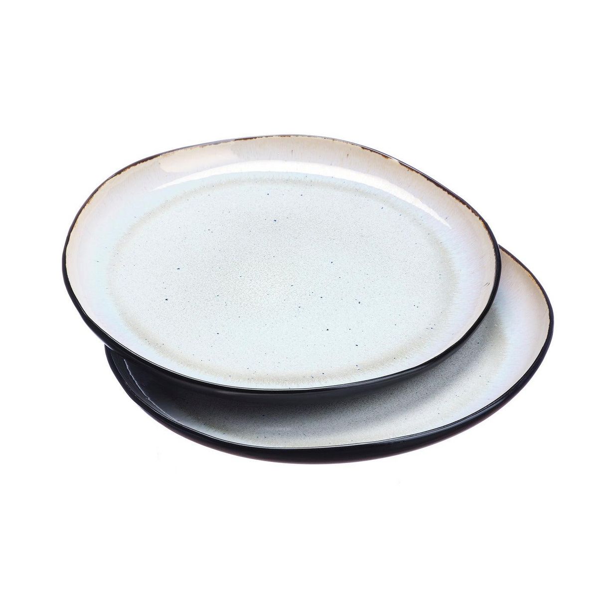 BJORN Plateau de service IRIS Ø32cm - 2 pièces - Blanc ivoire