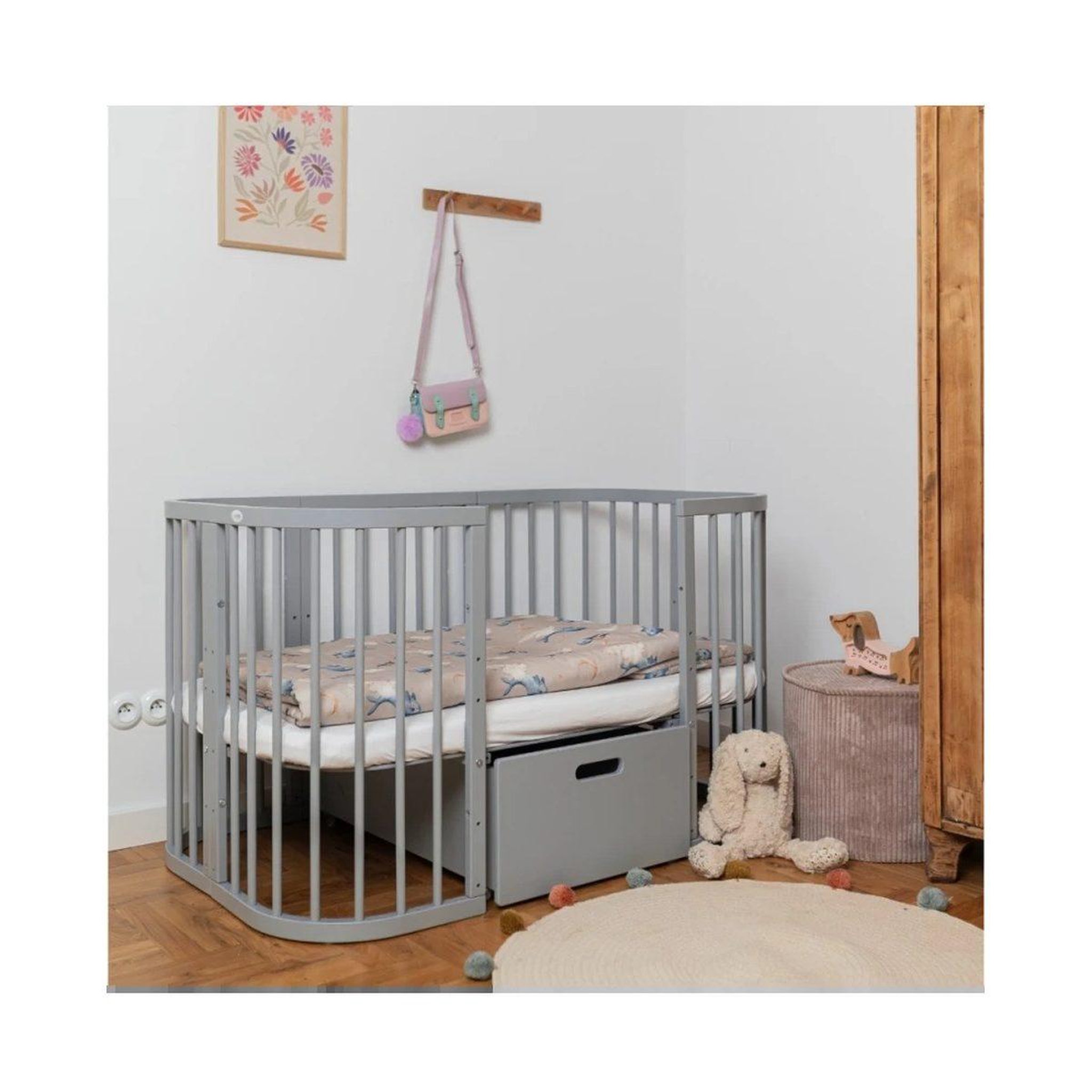 Voir la diapositive 3 : WALDIN Couette bébé 120 × 90 cm - motif baleine, beige foncé