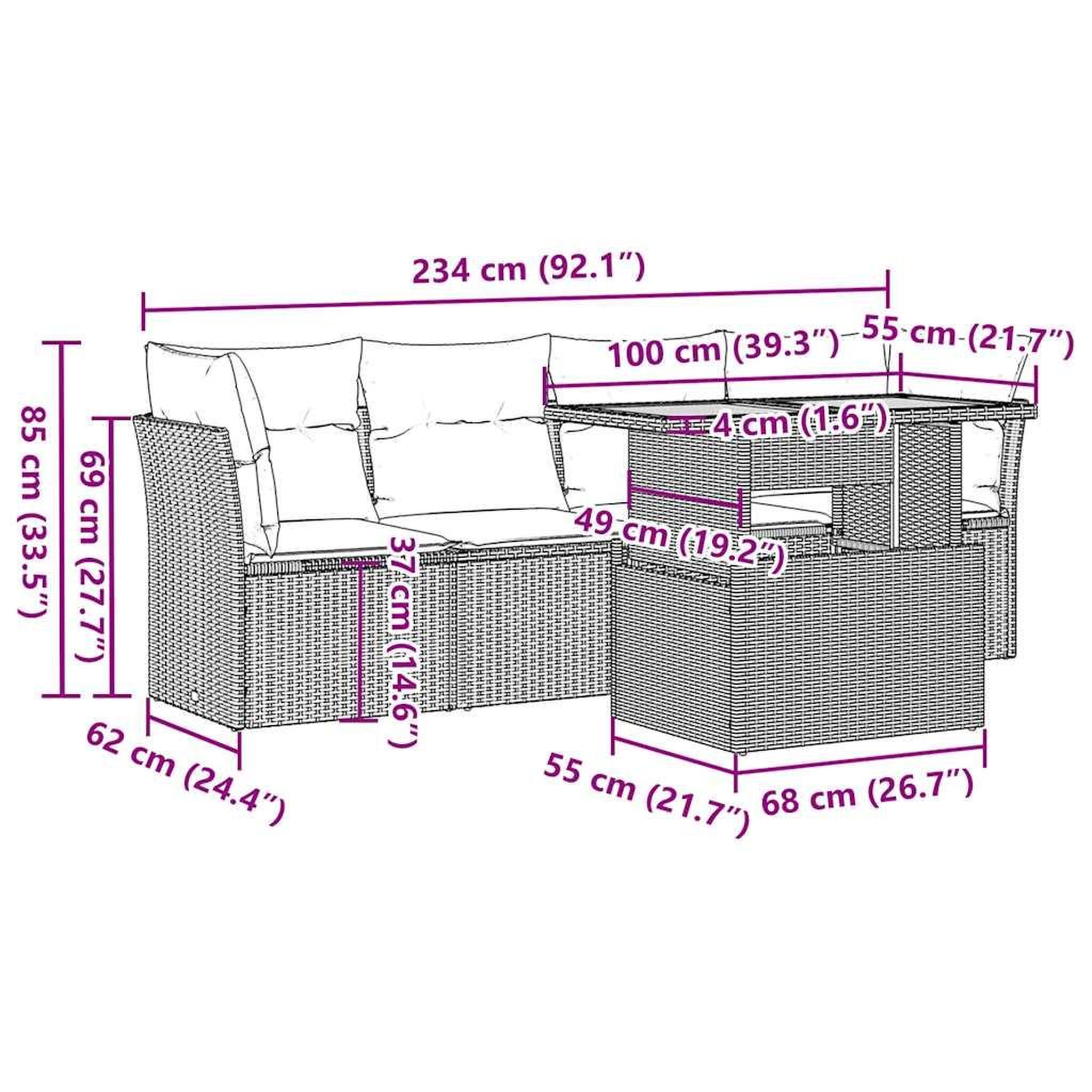 Voir la diapositive 6 : VIDAXL Salon de jardin avec coussins 5 pcs beige resine tressee