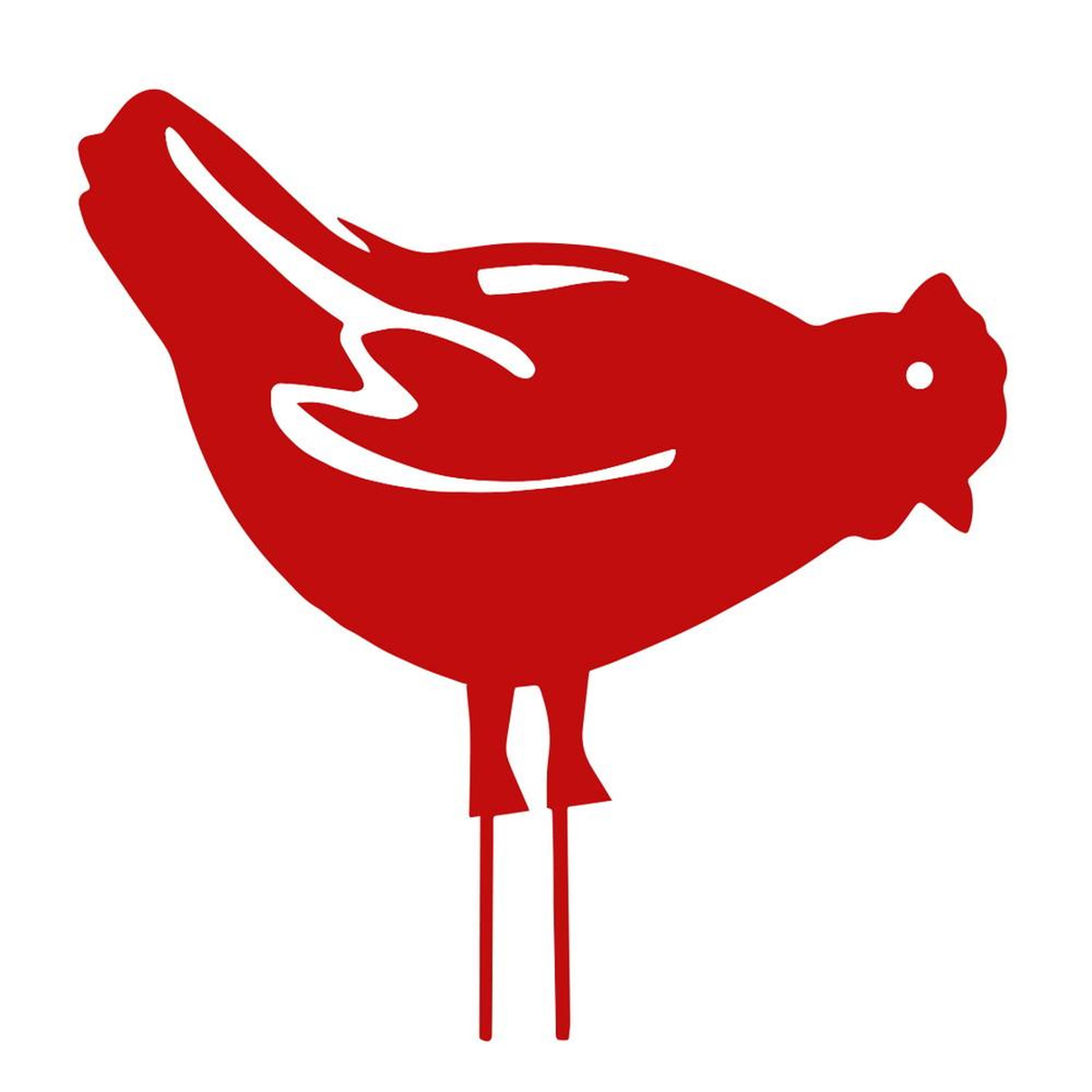 CENTRALE BRICO Figurine à piquer poule rouge - 28x39 cm  - Acier époxy