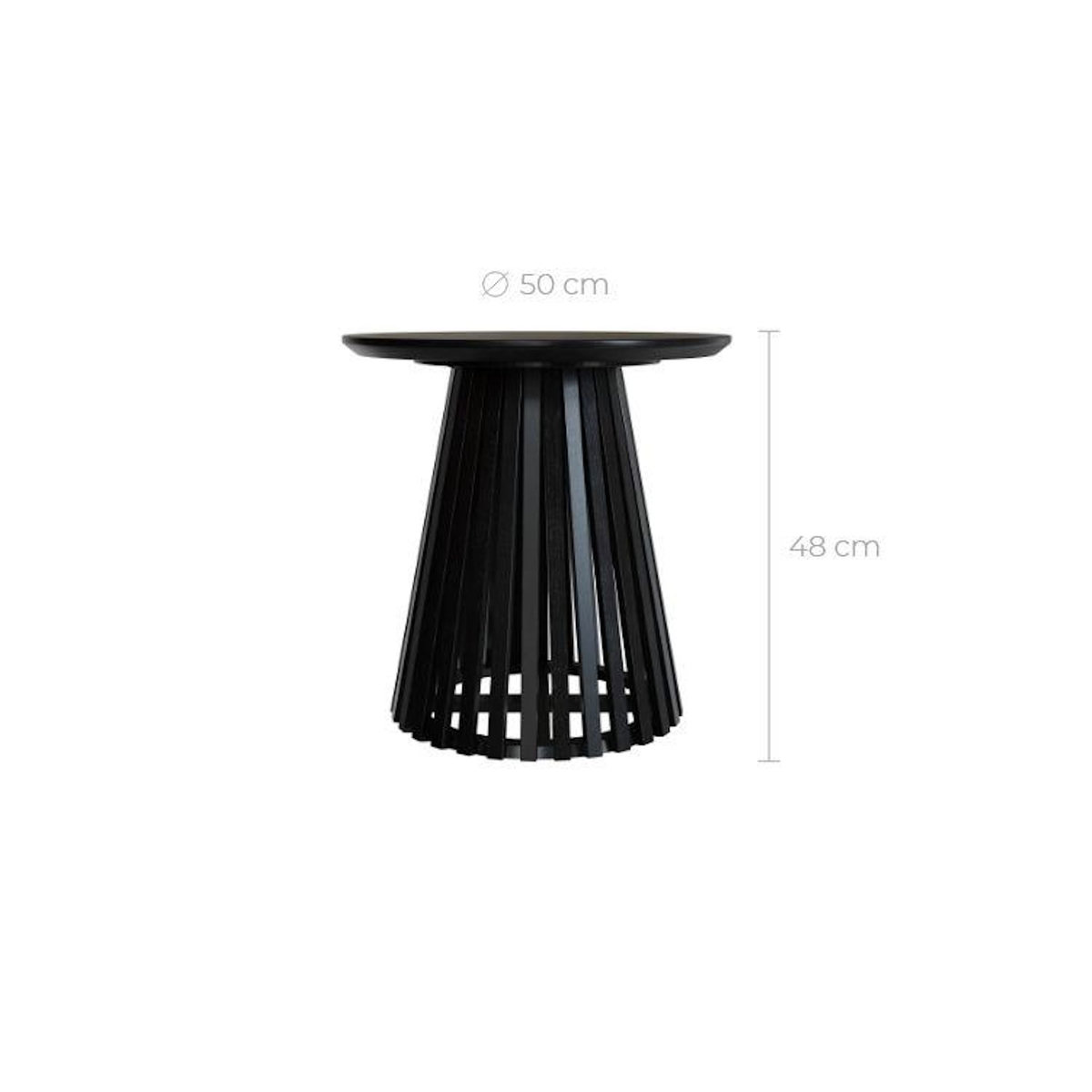 MAISON PAVANE Table d'appoint ronde noire en bois d'acacia D50 cm-Képès