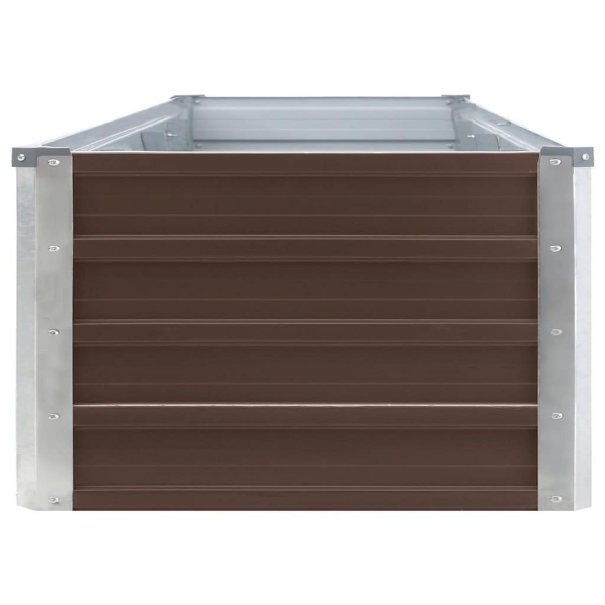 VIDAXL Lit sureleve de jardin Acier galvanise 320x40x45 cm Marron