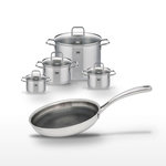 ELO Lot Poêle 28 cm Elo Relief Evolution & 4 Faitouts Elo Citrin
