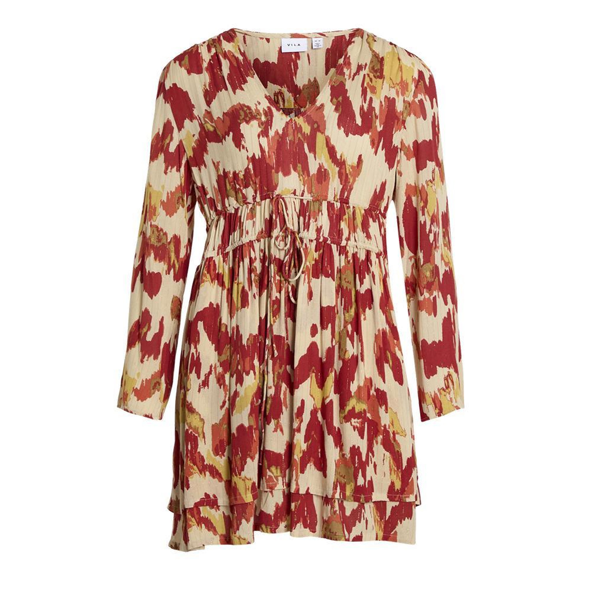 Vila Robe beige/rouge femme vila vimunthe  3/4. Coloris disponibles : Rouge