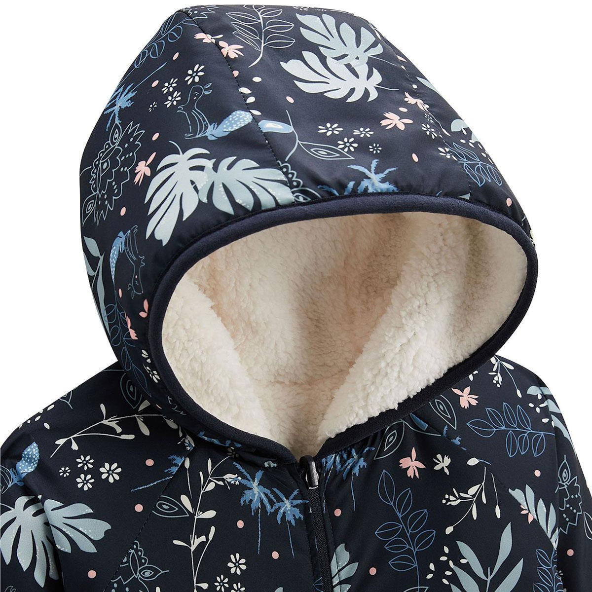 Petit Béguin Veste à capuche enfant en sherpa réversible Belle de Nuit
