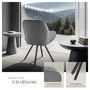 Voir la diapositive 4 : tectake Chaise pivotante avec accoudoirs rembourrée aspect velours gris Lot de 4