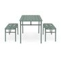 Voir la diapositive 4 : BEST MOBILIER Ribola - ensemble table et bancs de jardin - 4 personnes - vert