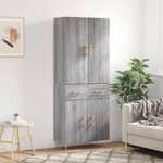 VIDAXL Buffet haut Sonoma gris 69,5x34x180 cm Bois d'ingenierie