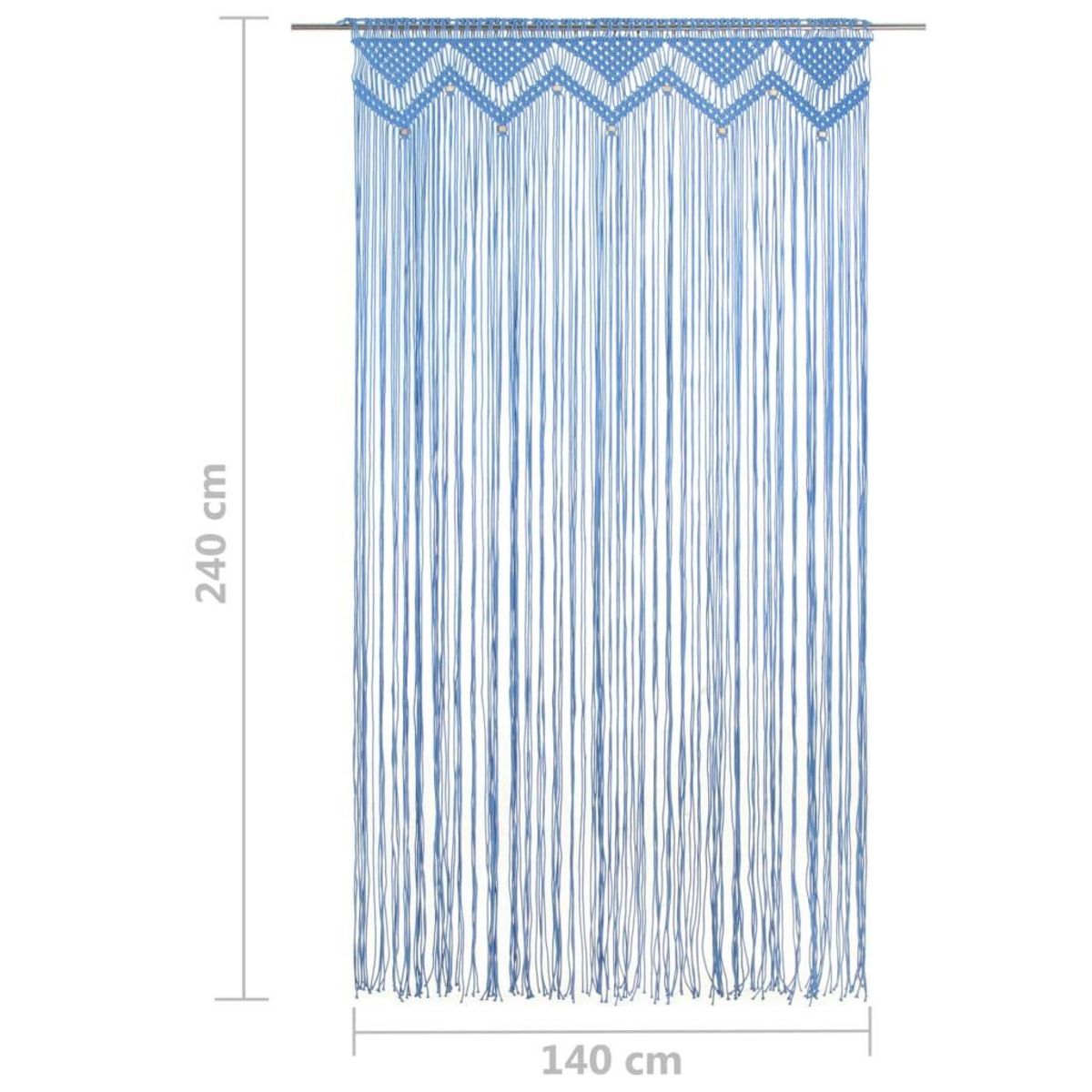 VIDAXL Rideau en macrame Bleu 140x240 cm Coton