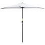 Voir la diapositive 1 : OUTSUNNY Demi parasol - parasol de balcon - ouverture fermeture manivelle - acier polyester haute densité blanc