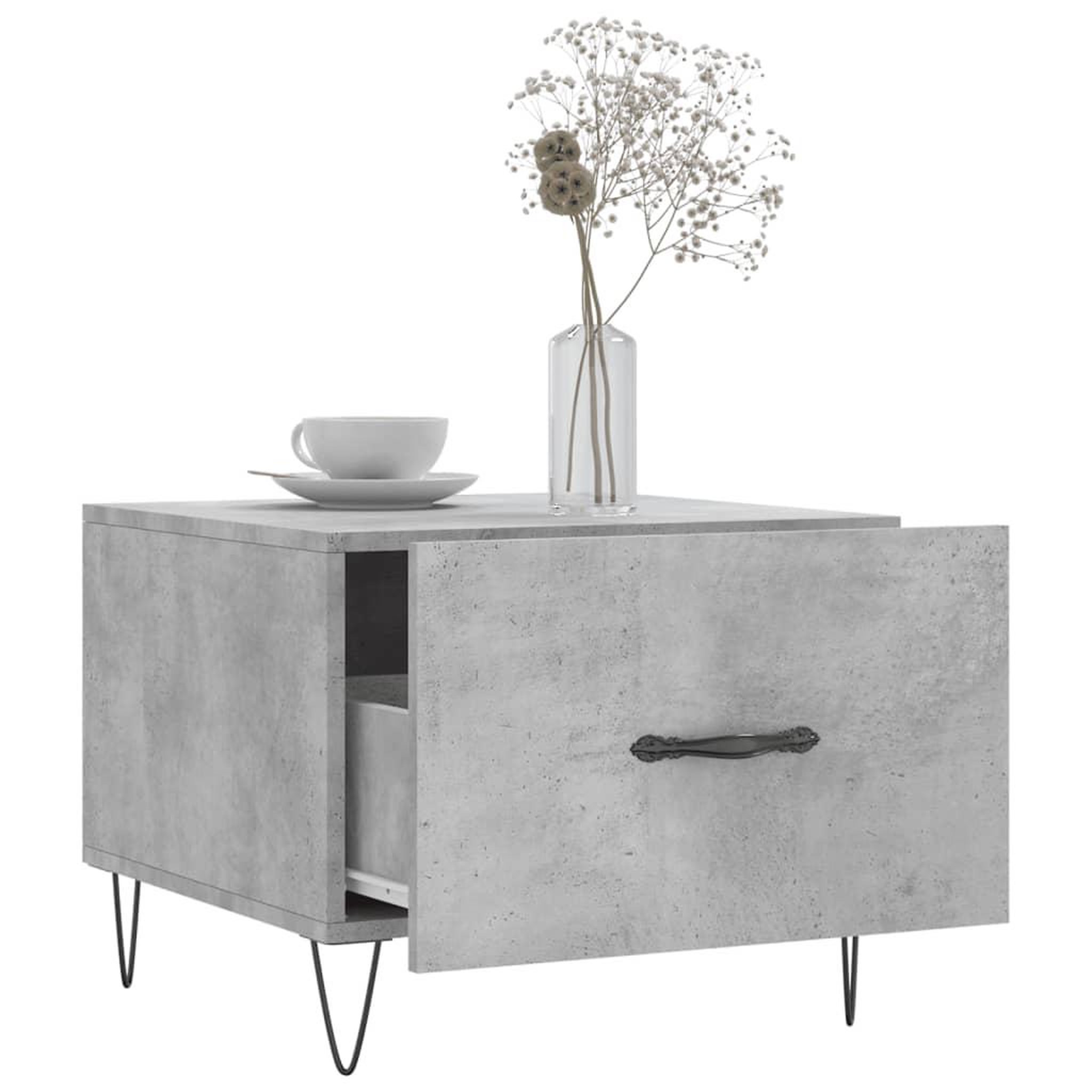 Voir la diapositive 4 : VIDAXL Table basse gris beton 50x50x40 cm bois d'ingenierie