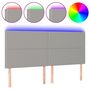Voir la diapositive 2 : VIDAXL Tete de lit a LED Gris clair 200x5x118/128 cm Tissu