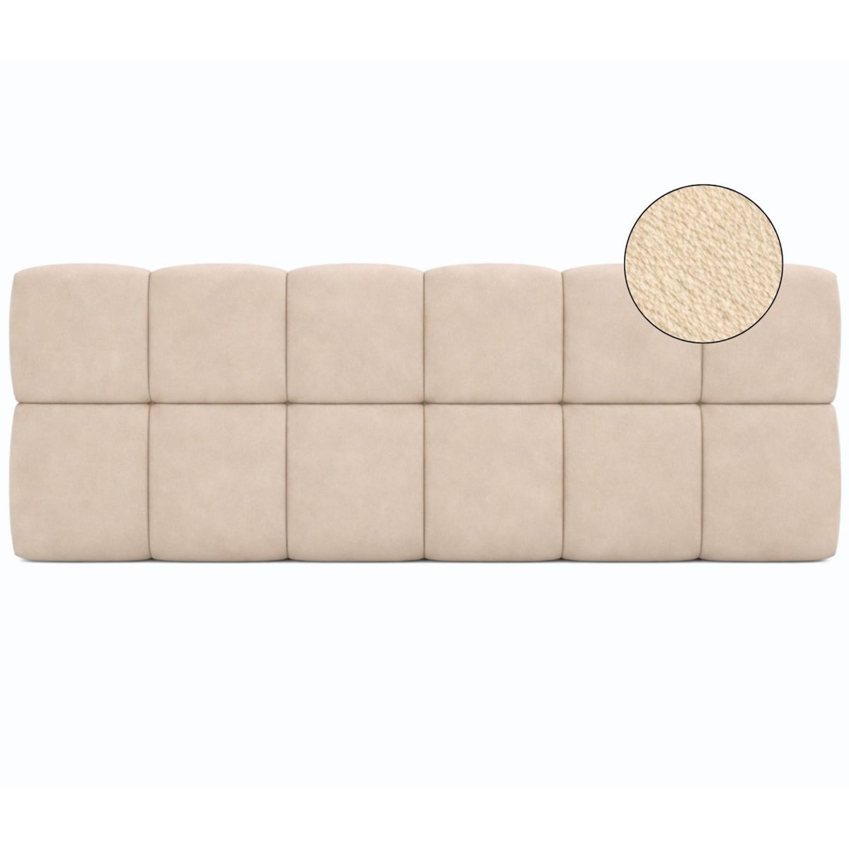 ID MARKET Tête de lit suspendue matelassée NUAGE velours beige 160 cm