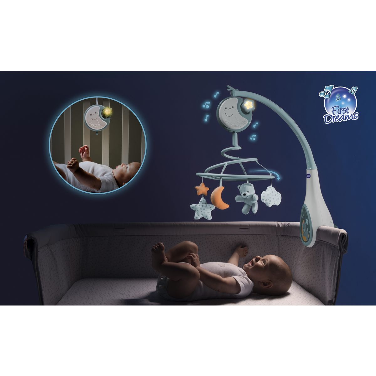 CHICCO Next2Dreams - Mobile musical bleu first dreams - Bleu
