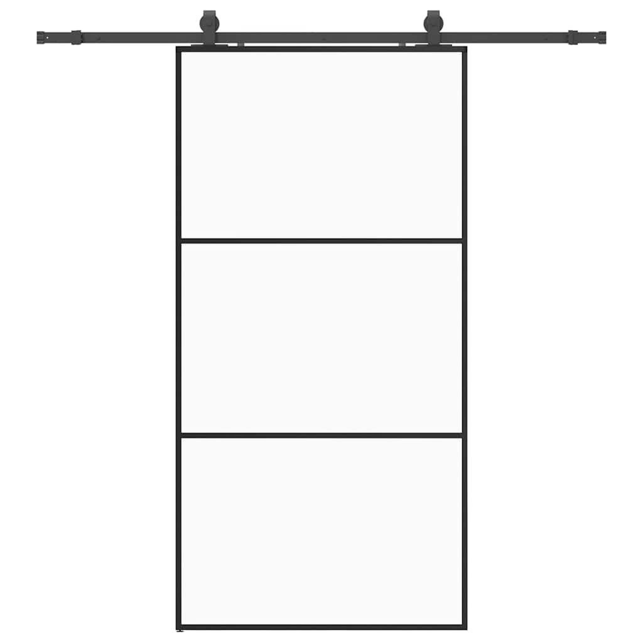 Voir la diapositive 2 : VIDAXL Porte coulissante kit de quincaillerie noir 102x205cm verre ESG