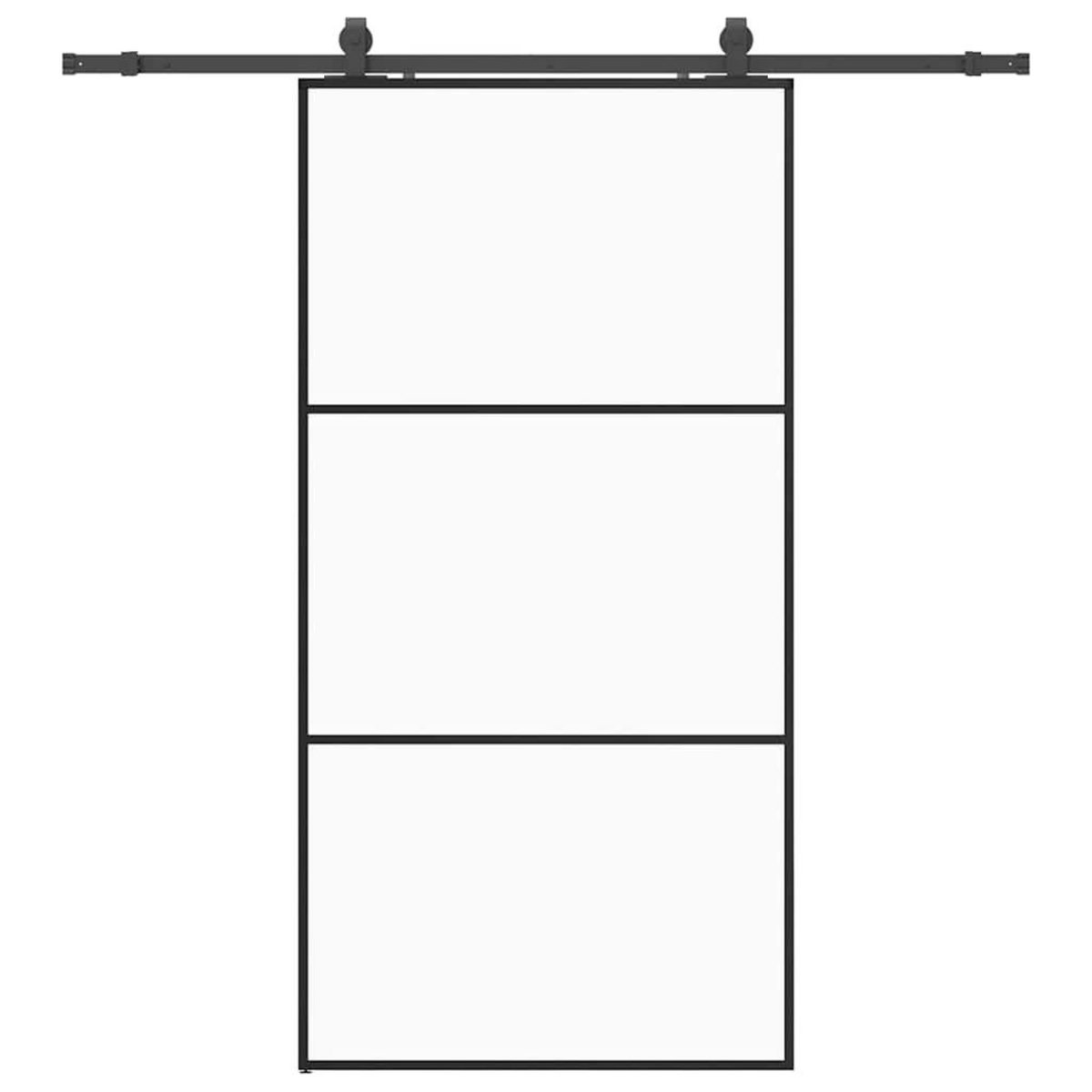 VIDAXL Porte coulissante kit de quincaillerie noir 102x205cm verre ESG