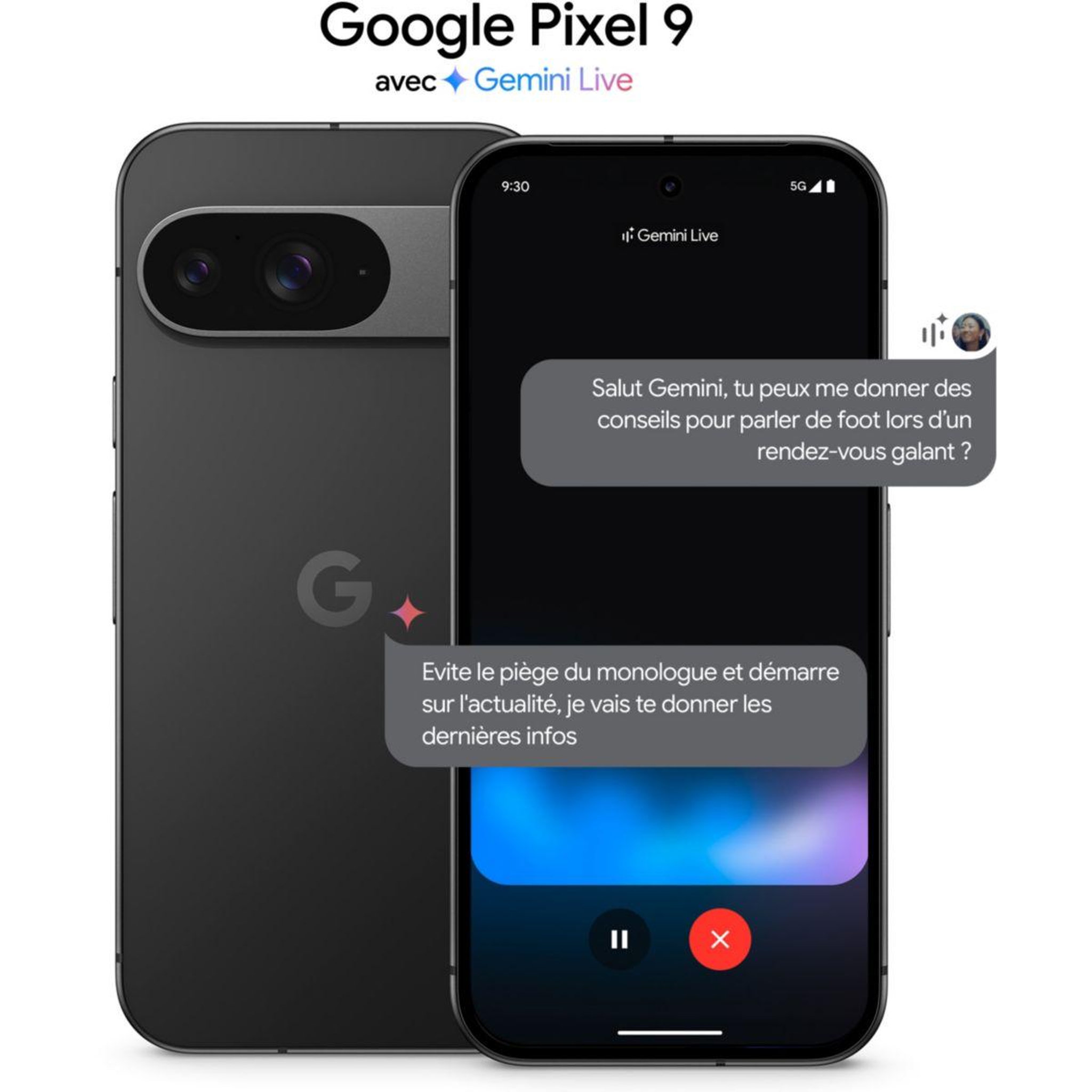Voir la diapositive 1 : GOOGLE Smartphone Pixel 9 Noir Volcanique 256Go