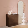 Voir la diapositive 2 : SWEEEK Buffet. module de rangement noyer décor bois 2 portes L 70 x P 35 x H 70 cm - Kompo