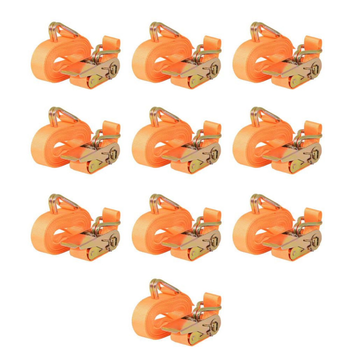 VIDAXL Sangle d'arrimage 10 pcs 0,4 tonne 6 m x 25 mm Orange