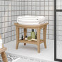 Voir la diapositive 1 : VIDAXL Table d'appoint de salle de bain 50x35x45cm bois de teck solide