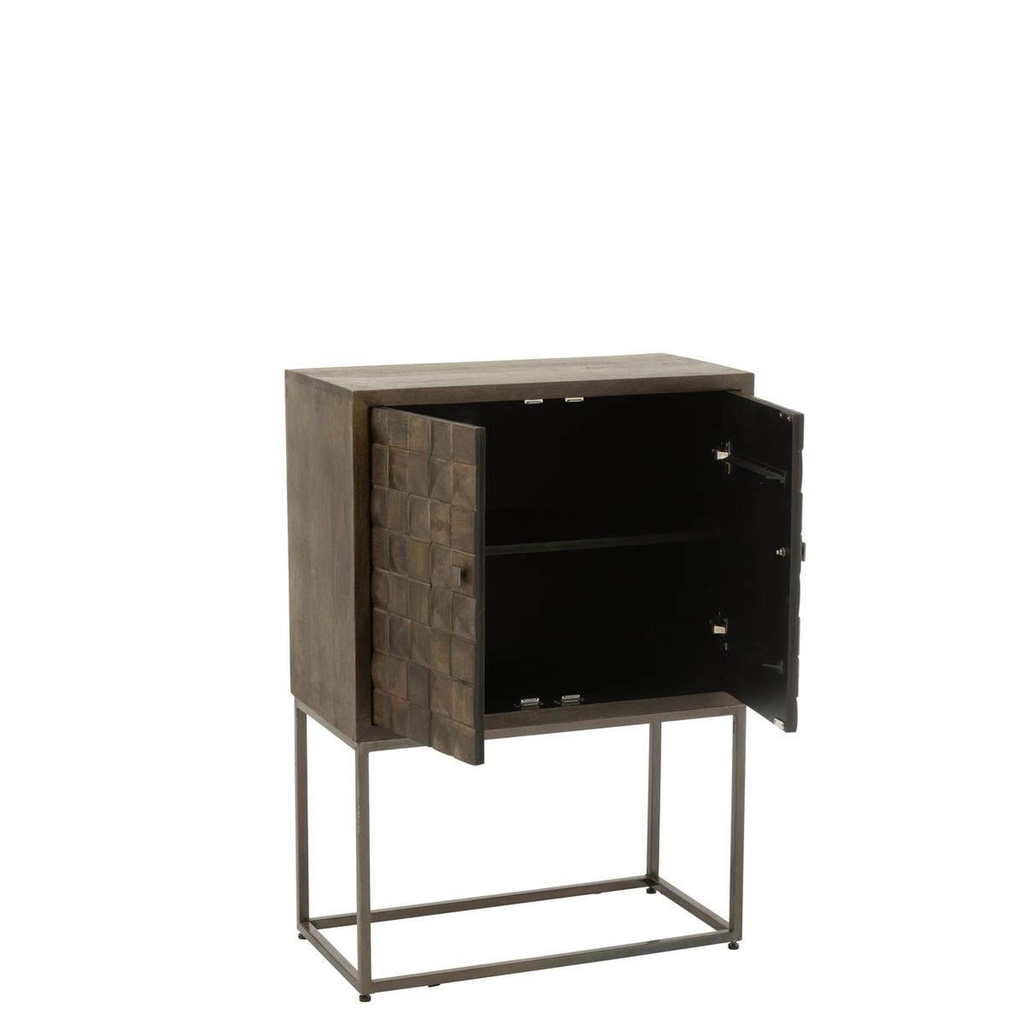 Voir la diapositive 3 : J-LINE Commode 2 portes sur pied  pino  122cm marron
