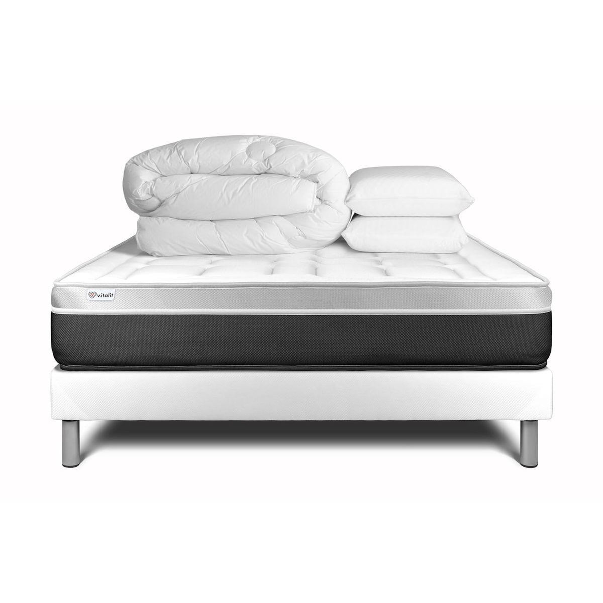 VITALIT Pack prêt à dormir VITAL SOFT 140 x 200 cm sommier Kit blanc