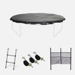 SWEEEK Kit accessoires pour trampoline de diamètre 250 à 490 cm. Coloris disponibles : Noir