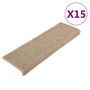 Voir la diapositive 2 : VIDAXL Tapis d'escalier auto-adhesifs 15 pcs Beige fonce 65x21x4 cm