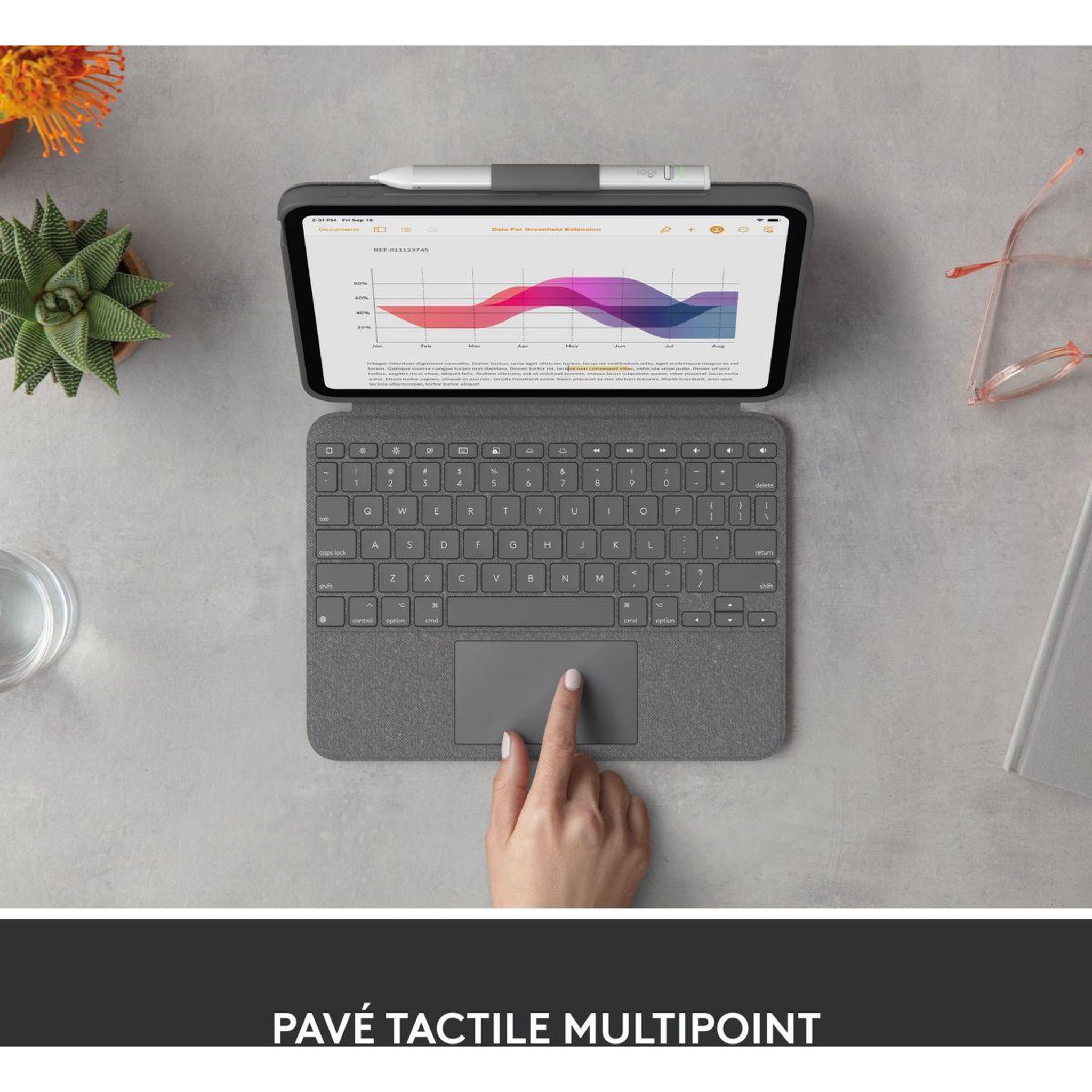 Voir la diapositive 4 : Logitech Etui Etui Combo Touch iPad 10eme gen 10.9, iPad A16 (2025)